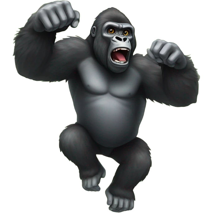 Gorilla rising on a rabi emoji