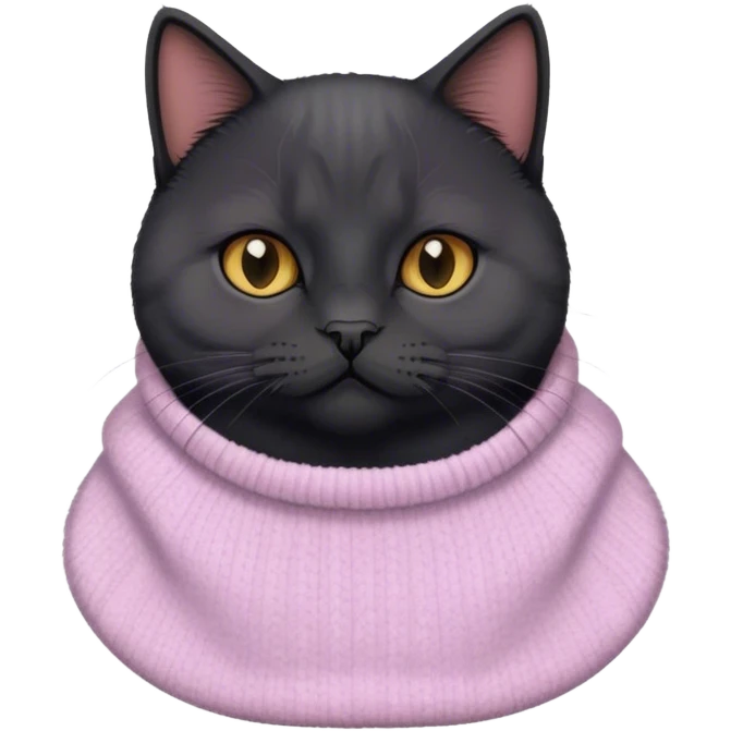 black british cat in pastel sweater emoji