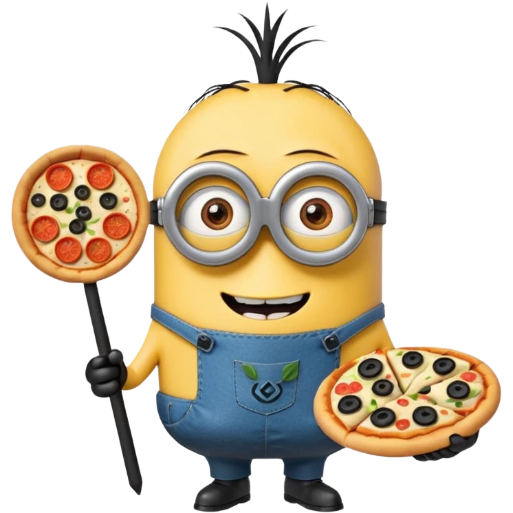 un minions  del cartone animato di colore viola con il pizzetto e gli occhiali da vista emoji