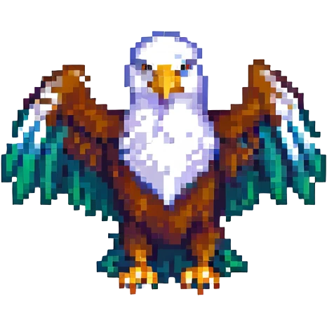 pixel art eagle, retro video game style, small size, vibrant colors emoji
