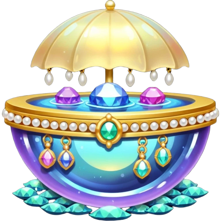 Sea treasure with pearls and gems  emoji