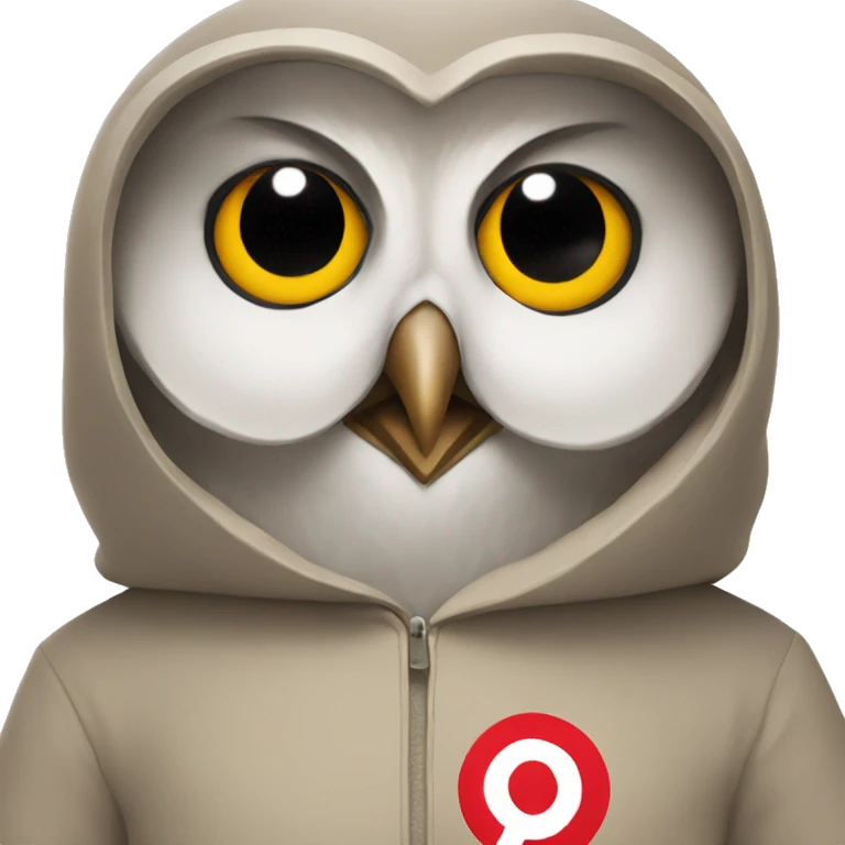 Owl wearing a Sweatshirt with Vodafone Logo  emoji