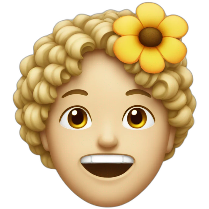face with a flower in mouth emoji