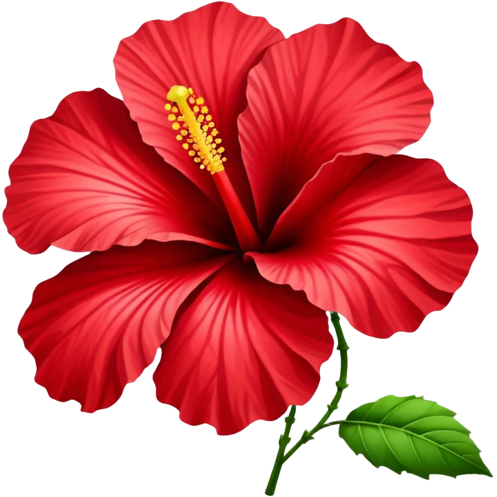Vibrant red cotton rose hibiscus flower with large petals and prominent stamen emoji