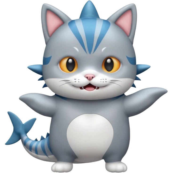 cat wearing shark costume emoji