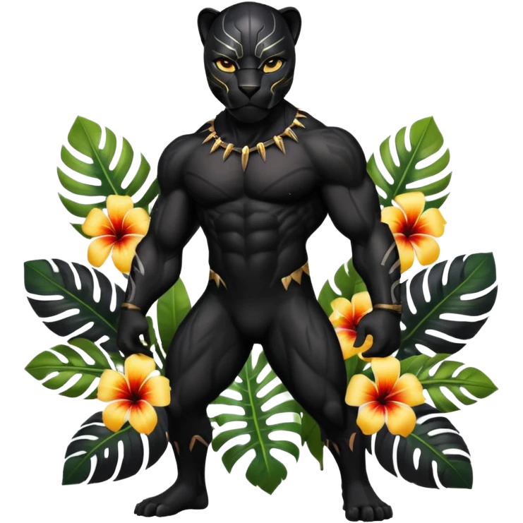 Pacific island styled black panther  emoji