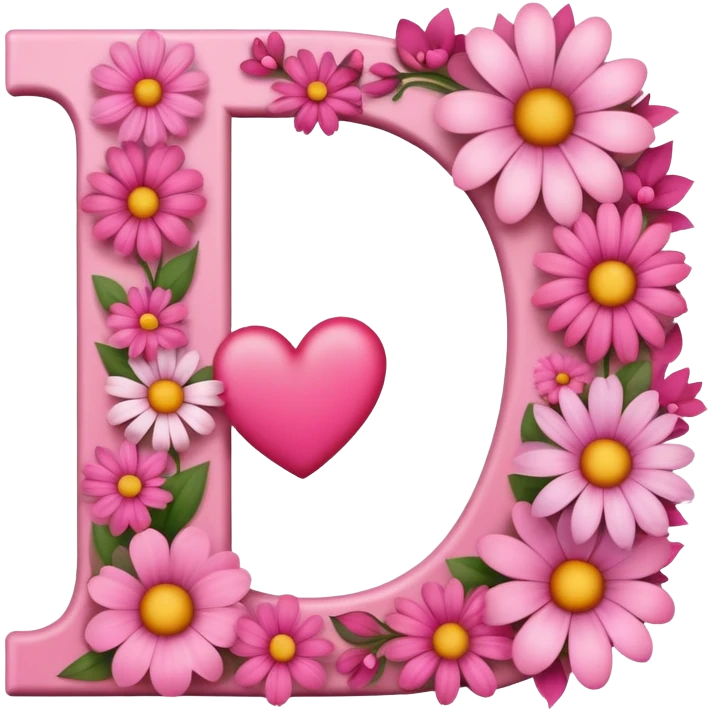 Pink, romantic, flowery, the letter “D” emoji