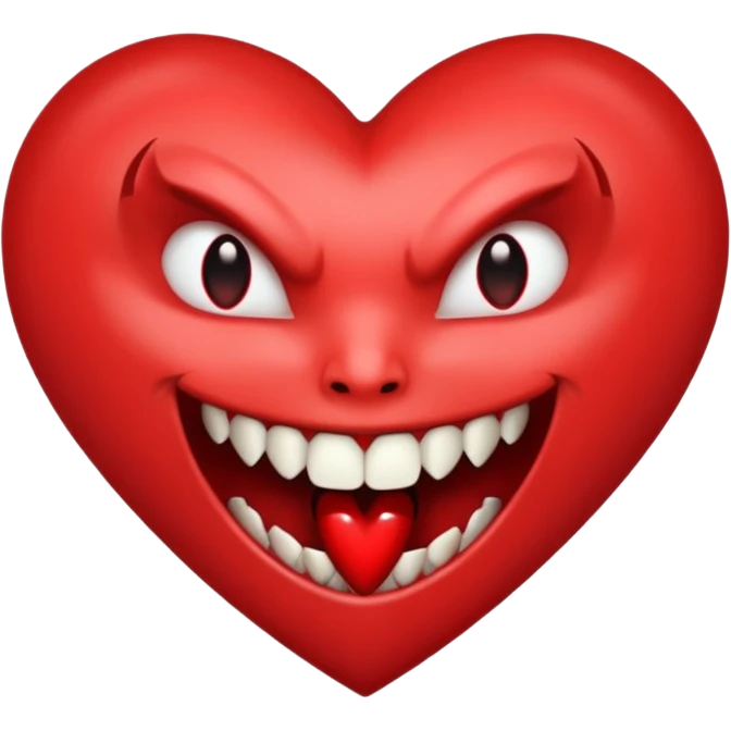 heart vampire fangs no eyes emoji