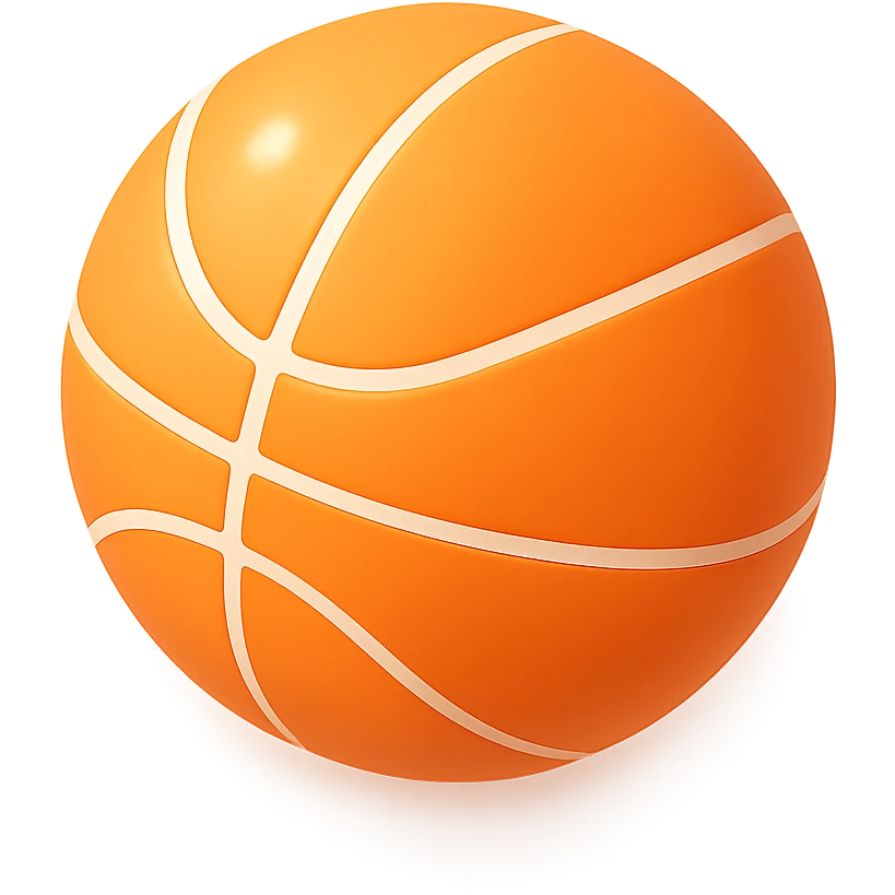 3D orange basketball with a shiny surface emoji