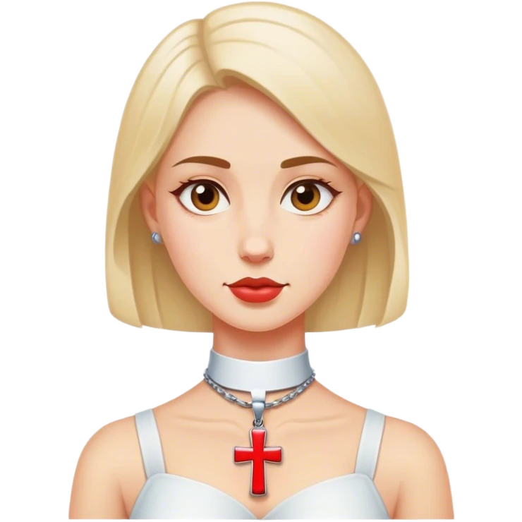 woman polish neck cross emoji