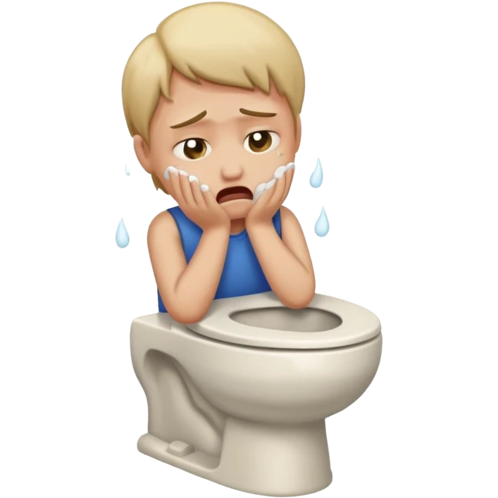 Crying while throwing up on a toilet  emoji