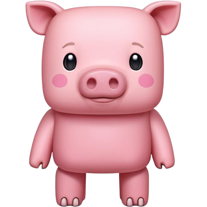 Minecraft pig, full body, pink blocky animal with square head and square body emoji