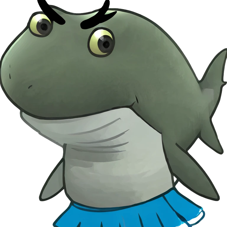 Shark with a tutu emoji
