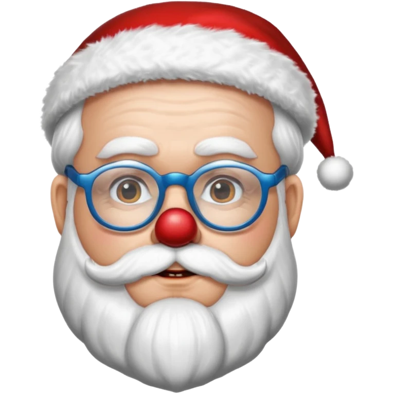 santa with clown and glasses emoji