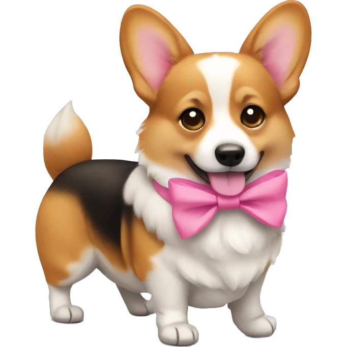 Corgi with pink bow emoji