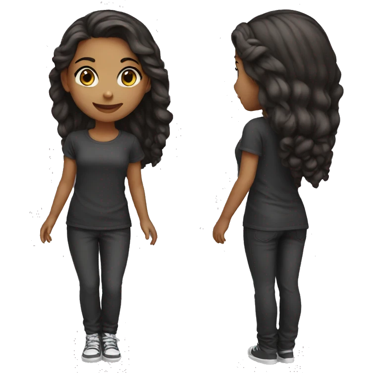 girl, black tshirt emoji