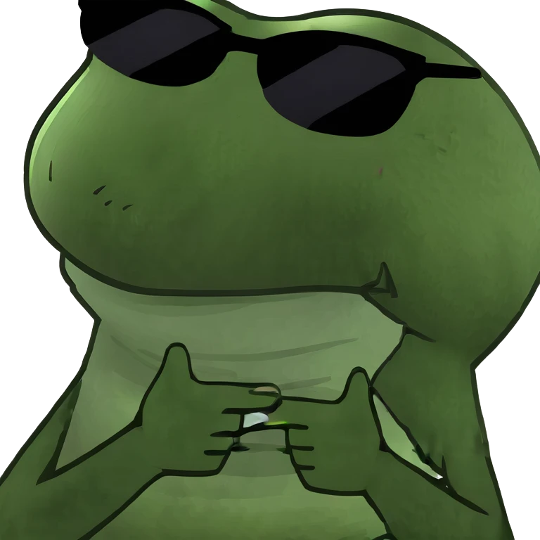 frog with sunglasses emoji