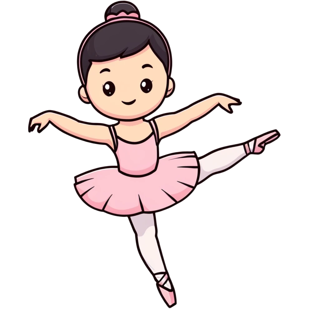 cute ballerina in pink outfit doing a pirouette emoji