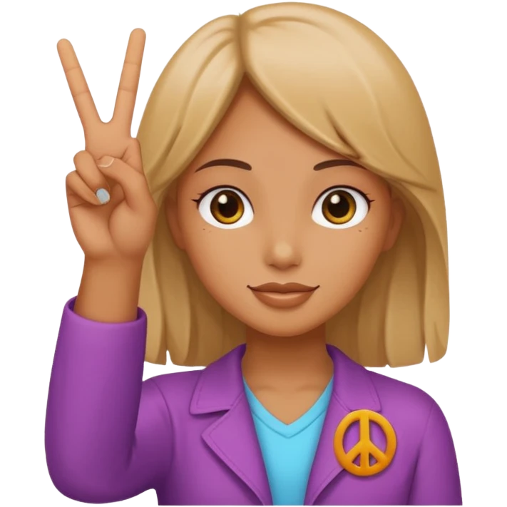 Girl holding up a peace sign  emoji