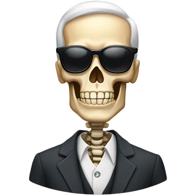 Xray skeleton with glasses emoji