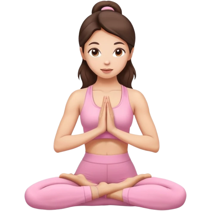Brunette yoga girl light pink clothes  emoji