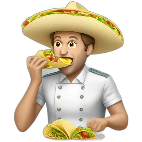 Macron eating tacos emoji