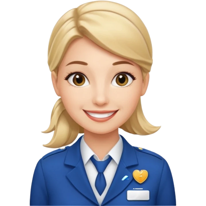 A friendly female flight attendant emoji