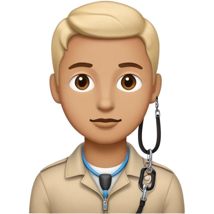 human wearing leash emoji