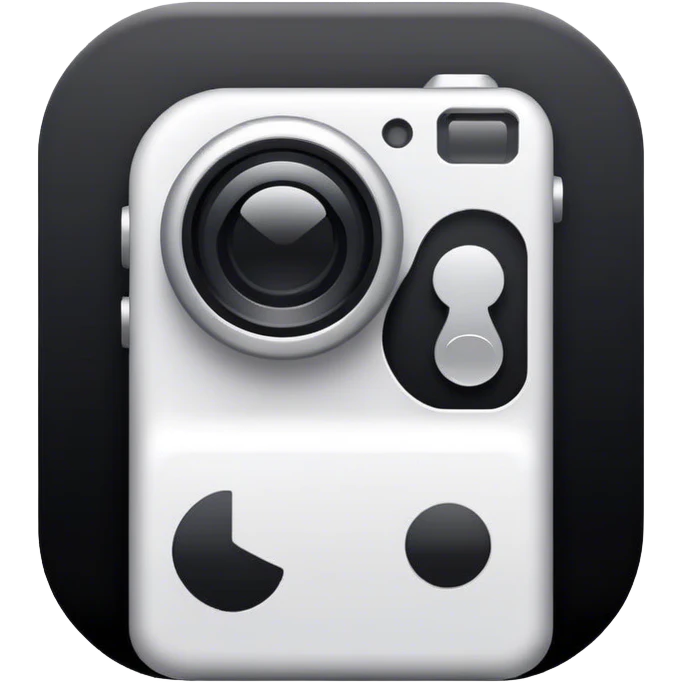 Photography icon, minimalistic style, clean lines, transparent background. emoji