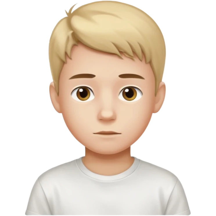 Crea un emoji a mezzo busto come ti ho già chiesto però di un ragazzo sulla 20ina ma che sembri più giovane, vestito da ragazzo emoji