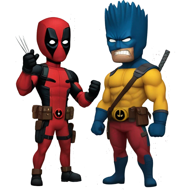 Deadpool and wolverine, bad hand gesture emoji