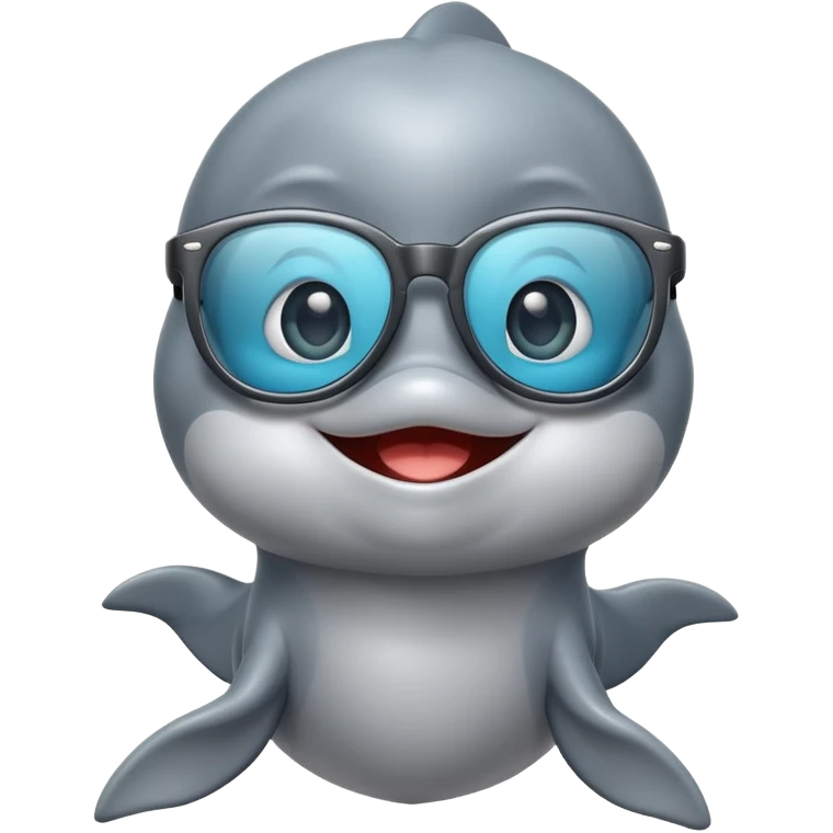 Dolphin wearing glasses emoji