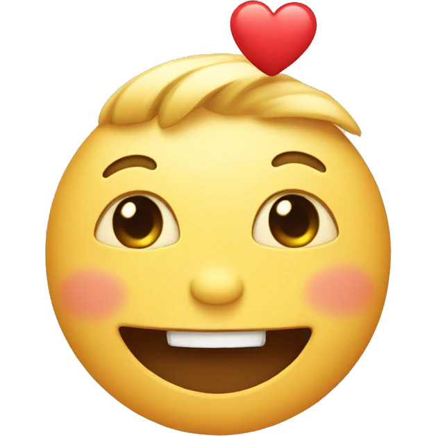 Cute emoji with smile and heart-shaped hands emoji