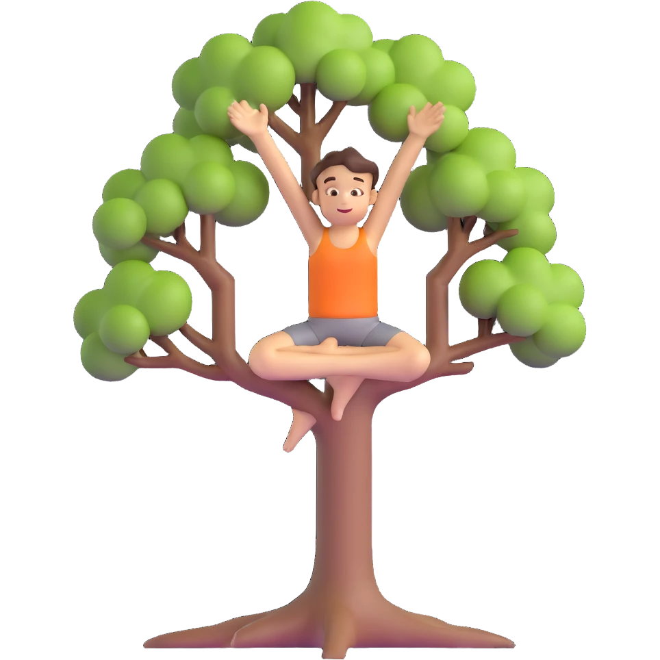 person in tree pose yoga emoji