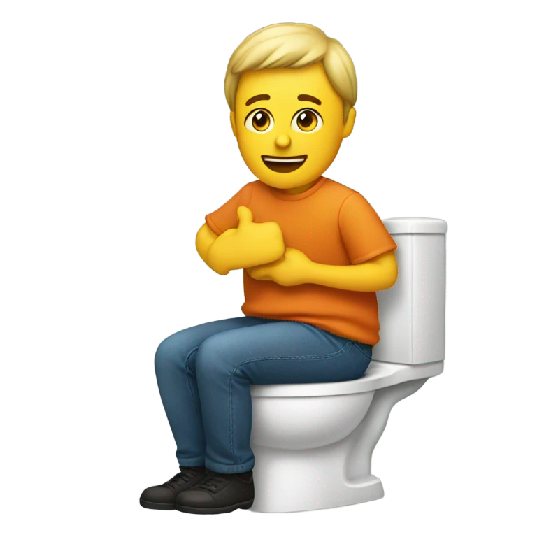 Sitting on toilet emoji