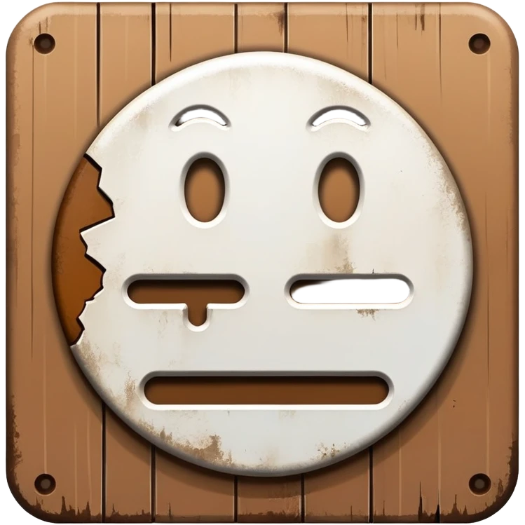 The sign with the inscription : Not in place is brown and white emoji