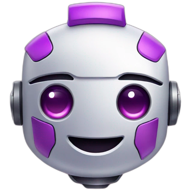 A smiling robot with a purple to pink gradient emoji