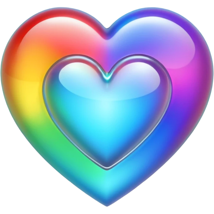 heart with a rainbow hologram emoji