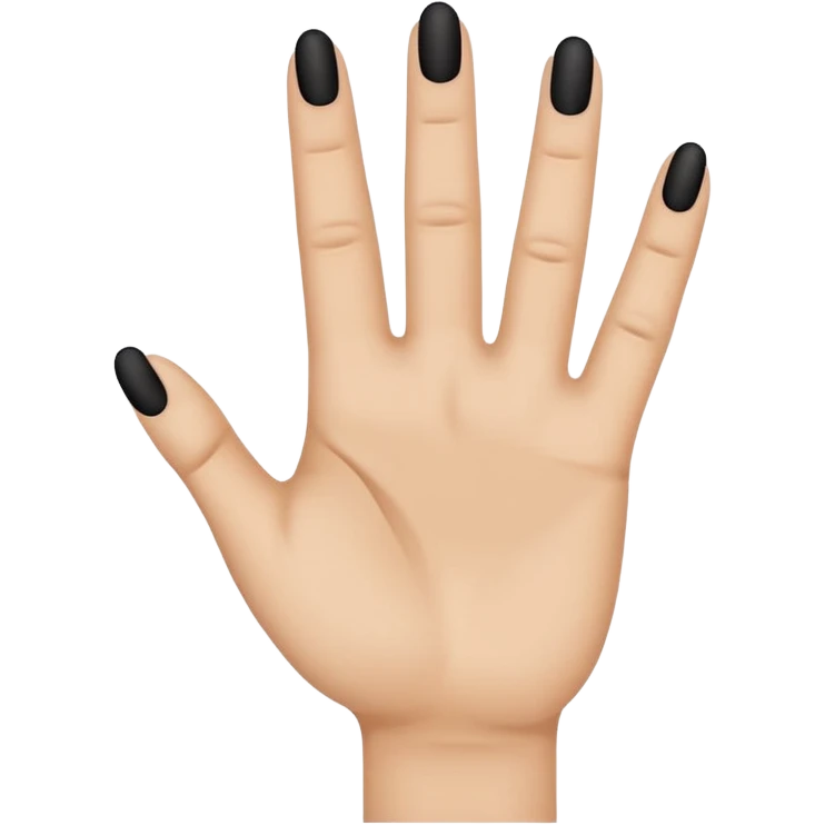 emoji icon of a human hand, slightly clenched, Each3 of 5 finger has a small black minimalist tattoo: 8 on the first finger, 1 on the middle finger, 2 on the third finger. Simple thin line tattoos, no shading. Flat emoji style, simplified hand shape, neutral skin tone, clean outlines,  emoji