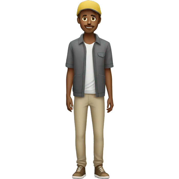 Young and modern Ethiopian man full body  emoji