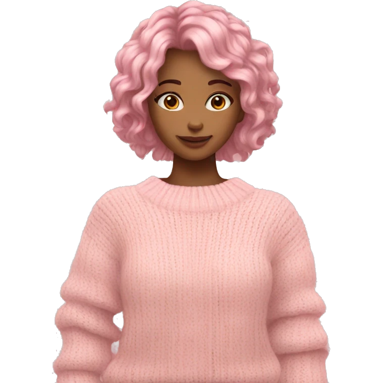 Light pink patchwork sweater emoji