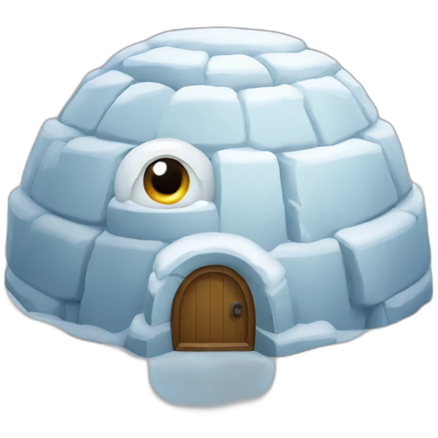 igloo with two eyes outside emoji