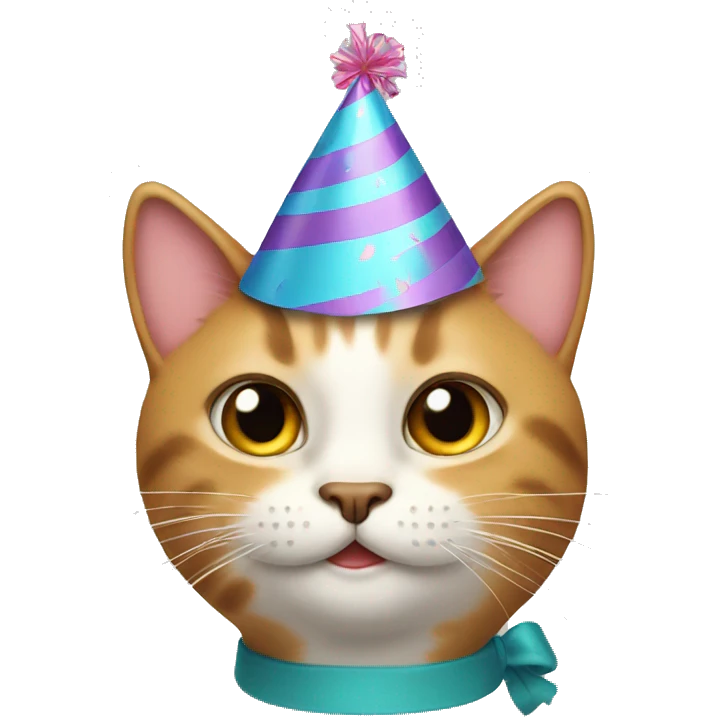 cat with birthday hat emoji