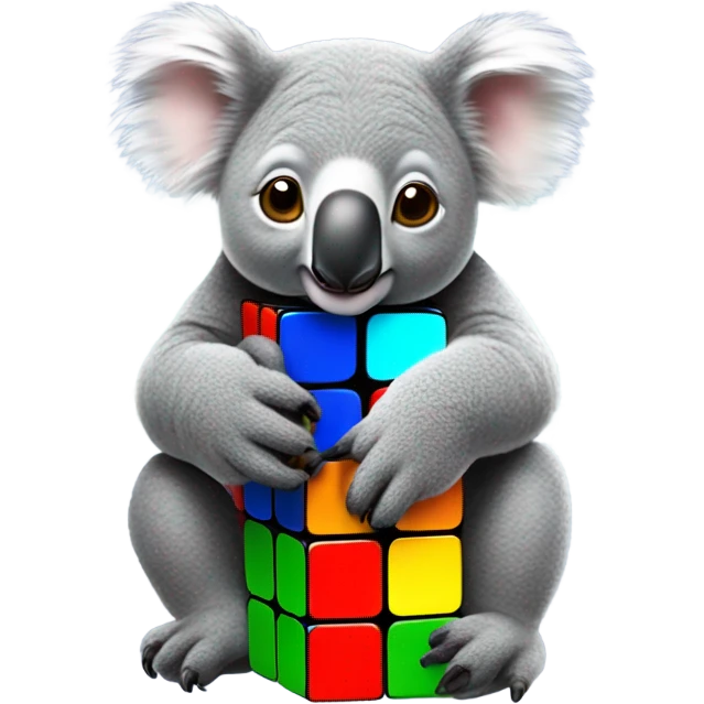 Koala solving Rubik’s cube emoji