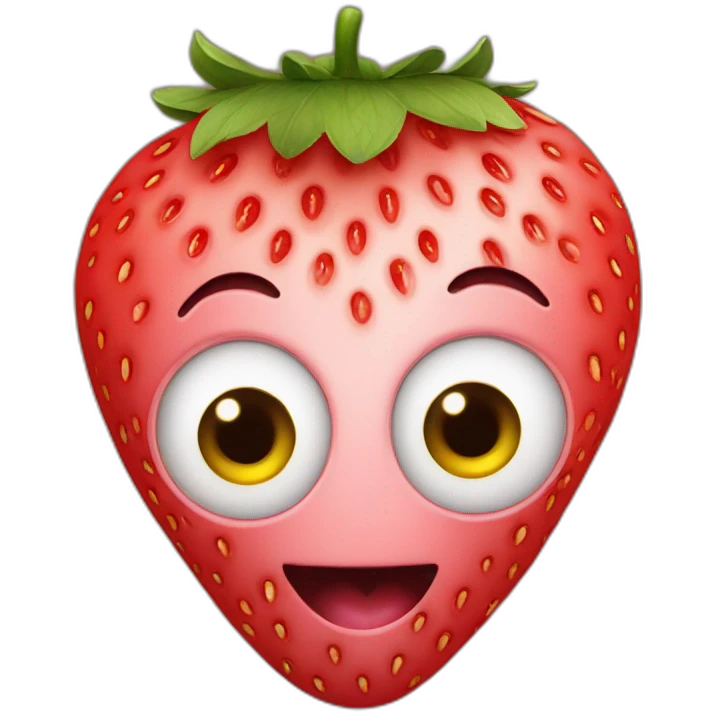 strawberry with eyes emoji