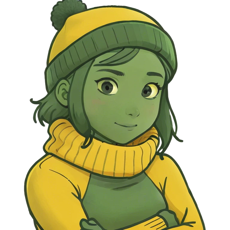 girl with crossed arms hugging her neck  emoji
