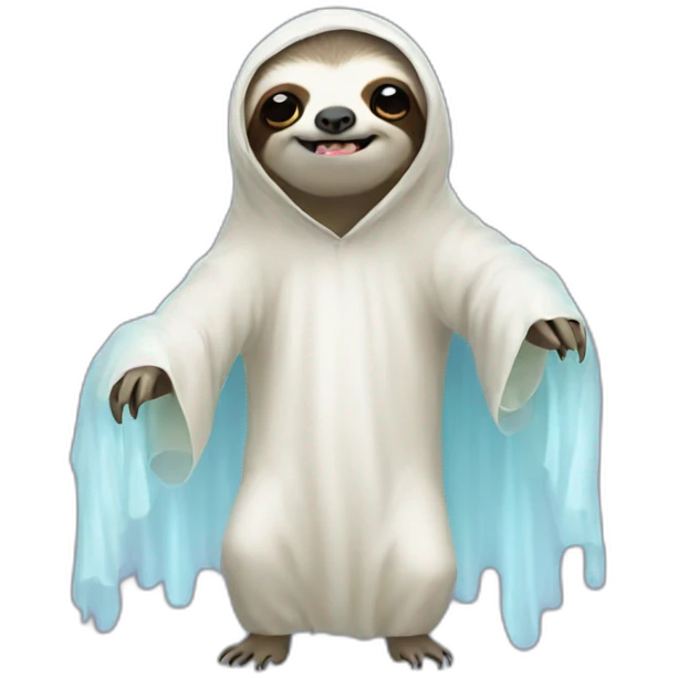 Sloth dressed as a ghost emoji