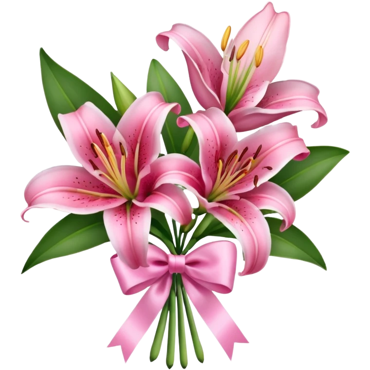 pink lily flower bouquet  emoji