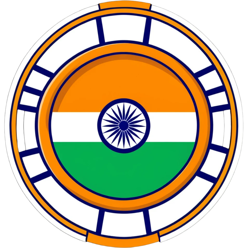 Indian flag with saffron, white, and green horizontal stripes and blue Ashoka Chakra wheel in the center emoji