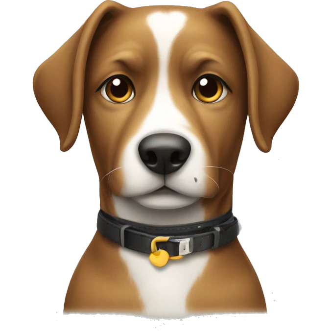 Dog with collar on white emoji
